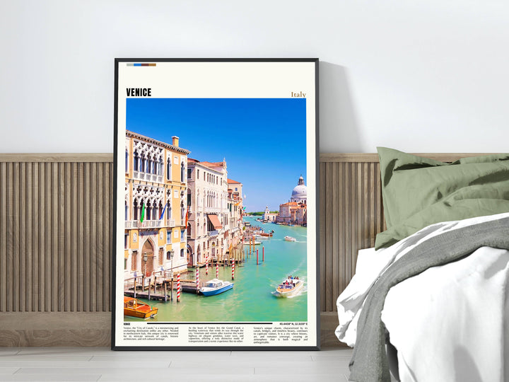Whimsical Venice travel poster delightful housewarming gift. Share the magic of Italy with this charming art print.