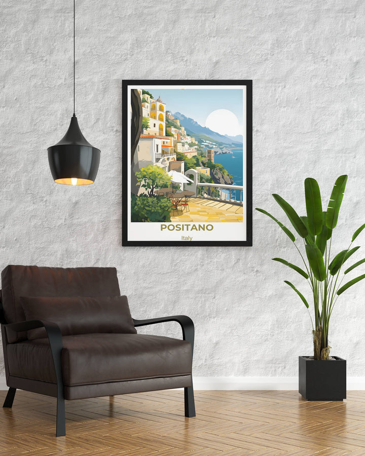 Vibrant Positano coastal scene perfect for Italy enthusiasts Add character to your walls with this printable Positano art a timeless accent