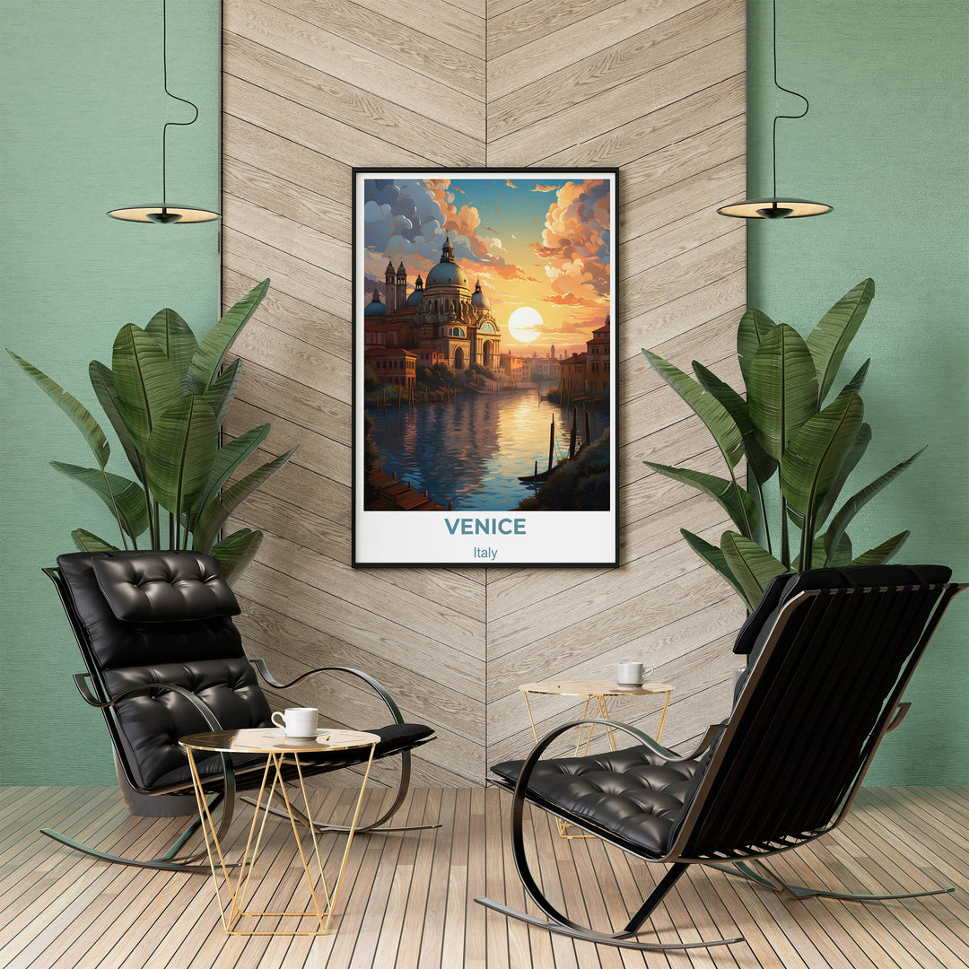 Picturesque Venice skyline with iconic landmarks. Transform your space with this Venice photo, a delightful reminder of Italy beauty.