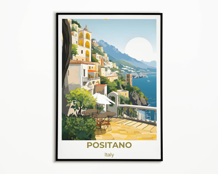Vibrant Positano Italy print showcasing the beauty of the Amalfi Coast Add a pop of color to your walls with this captivating wall art