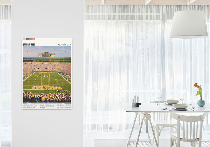 NFL Stadium Poster featuring Lambeau Field - The ultimate Housewarming Gift for Packers Fans, bringing the spirit of football to any home