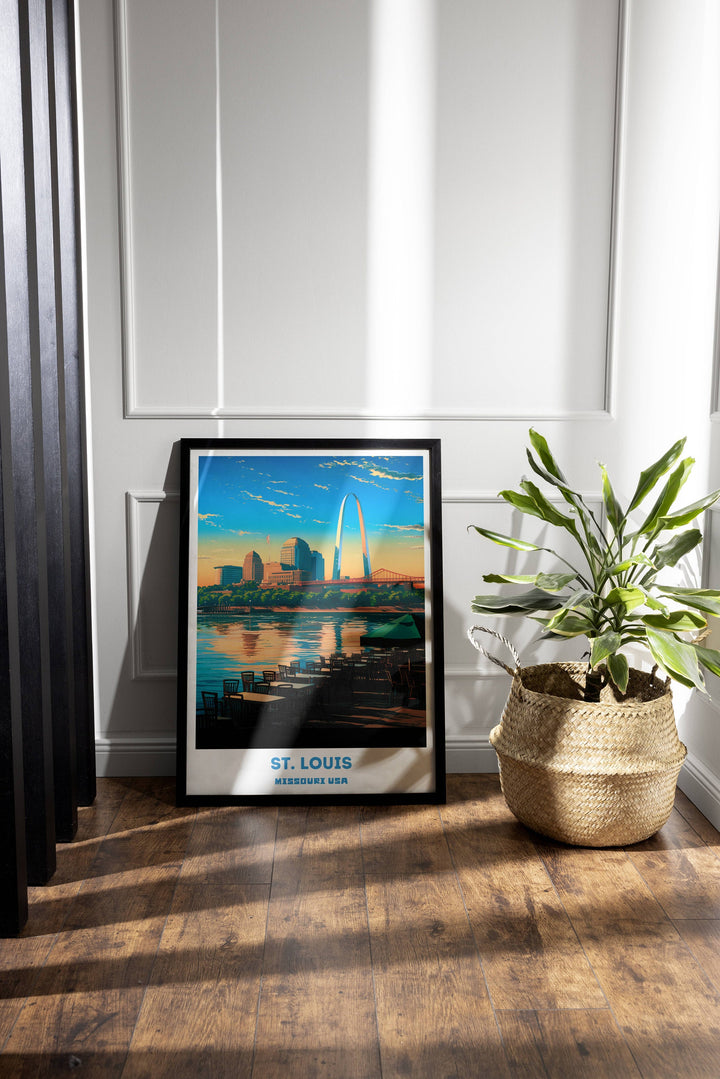 St Louis Wall Art featuring a beautifully crafted St Louis Painting. This city art print is perfect for enhancing your decor with the unique skyline and character of St. Louis.