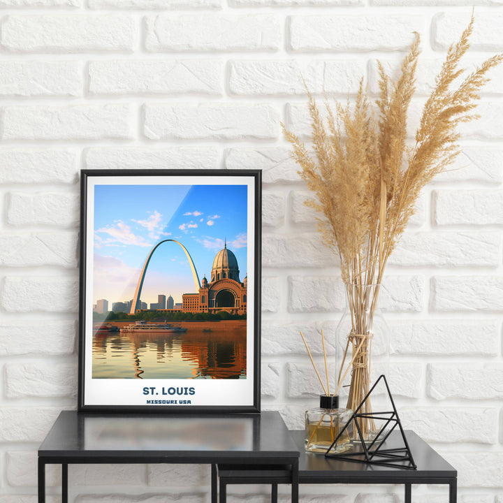 a picture of the st louis skyline with a view of the st louis arch