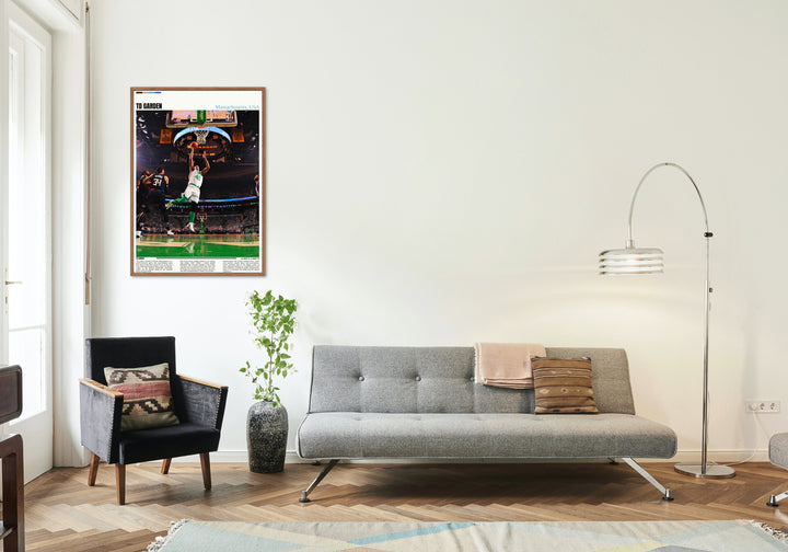Experience the Magic of TD Garden with Celtics Art - A Unique Housewarming Gift and NBA Arena Decor - Featuring Jayson Tatum and Jaylen Brown