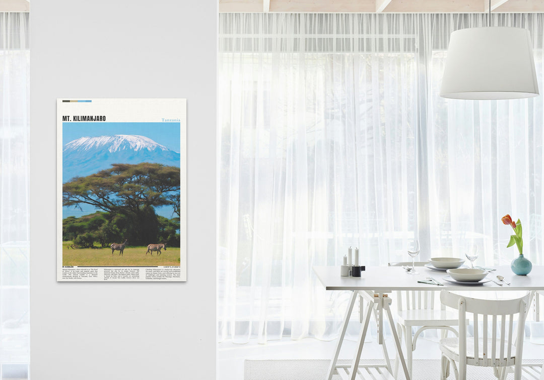 Mount Kilimanjaro&#39;s grandeur comes to life in this stunning wall decor, a magnificent portrayal of Tanzania&#39;s iconic peak