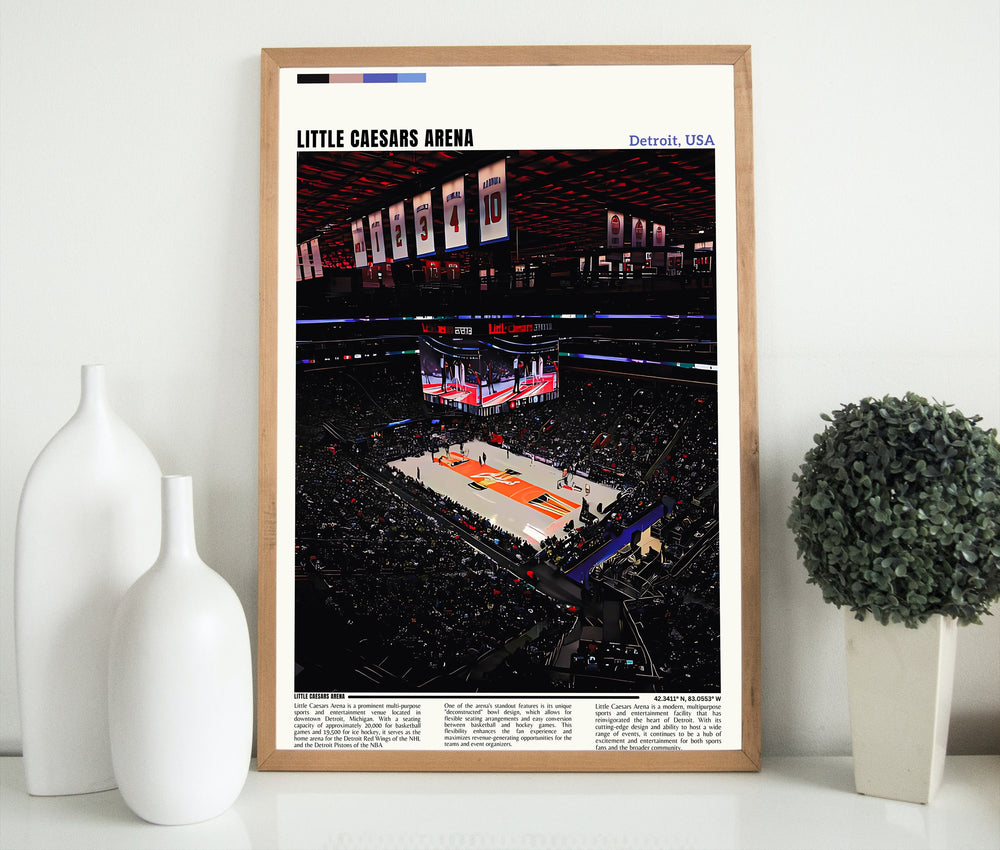 Detroit Pistons Wall Art - Show your support with this vibrant poster print capturing the essence of Pistons basketball