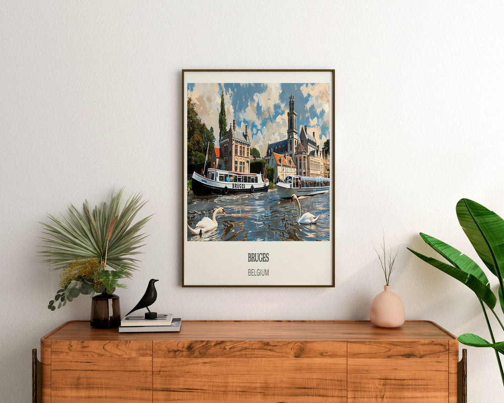 Bruges Print Gift capturing the allure of Belgium. Enhance your space with this Bruges Wall Art. Perfect for adventure lovers. Belgium Poster for any decor style