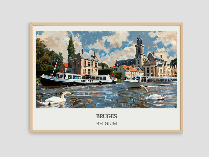 Discover Bruges through this captivating Bruges Wall Art. Belgium Poster perfect for home or office decor