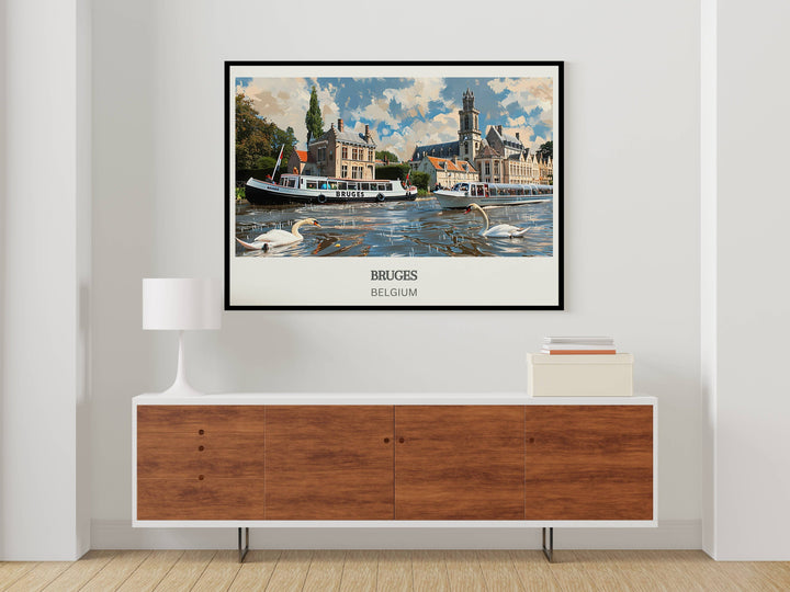 Enhance your walls with the charm of Bruges. Belgium Wall Art that doubles as a memorable housewarming gift