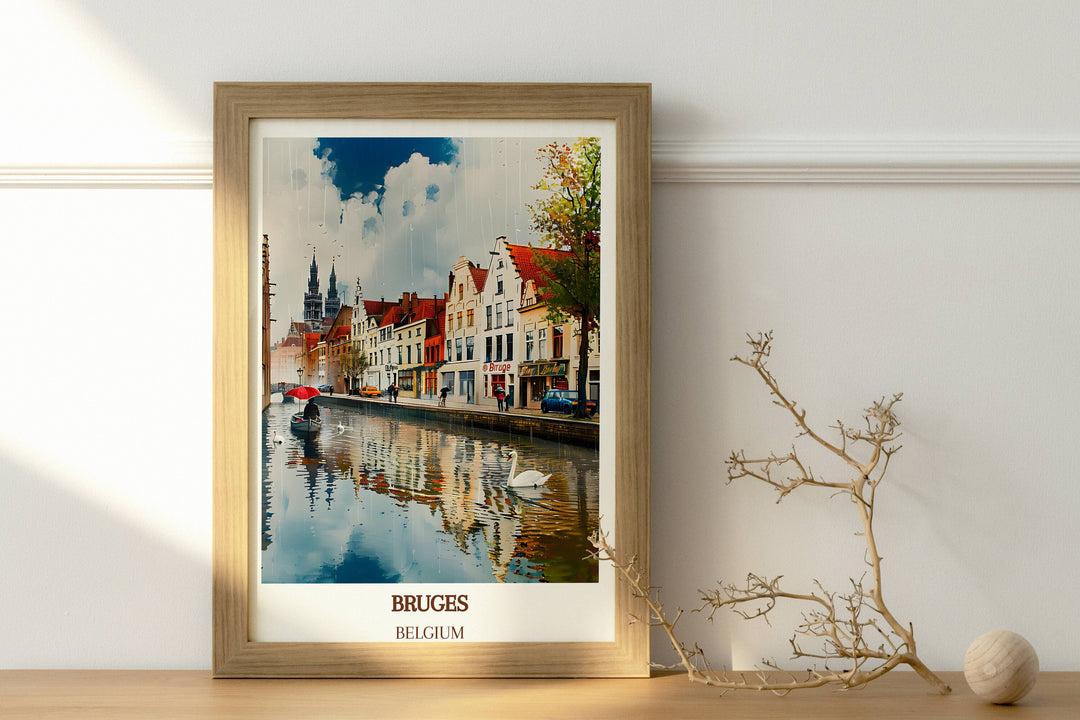 Immerse yourself in the beauty of Belgium with this Bruges Gift Print. Perfect Belgium Travel Print for wanderers