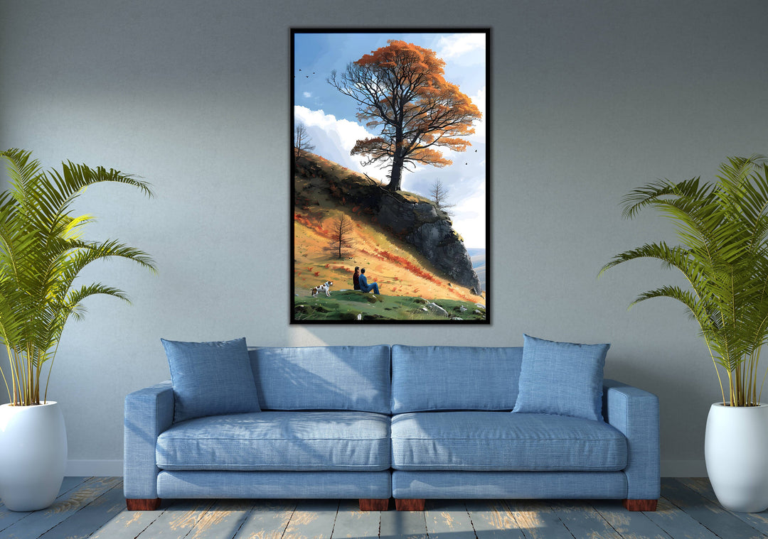 Seaside Elegance: Celebrate new beginnings with this Northumberland poster, a stunning housewarming gift capturing Sycamore Gap&#39;s allure