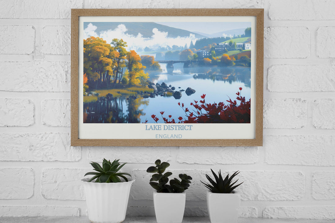 Serene Lake District Poster offering a glimpse into the tranquil landscapes of Cumbria, England. A thoughtful housewarming gift