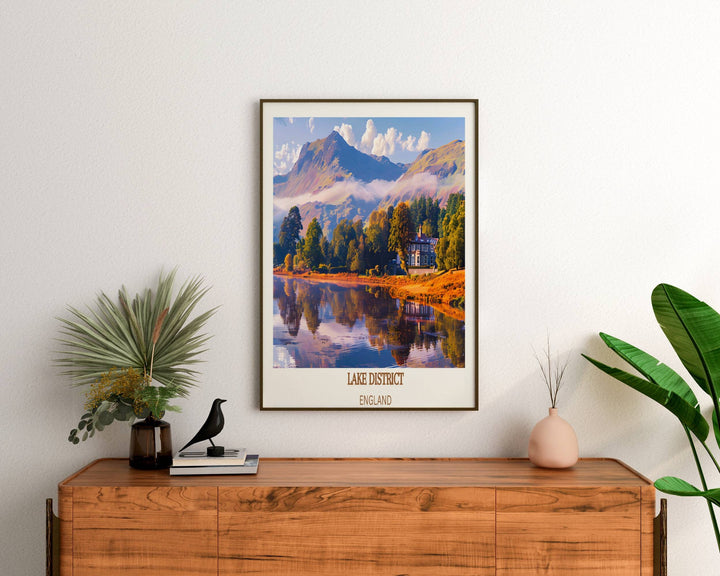 Engrossing British Travel Print showcasing the allure of the Lake District, an excellent addition to your home decor collection