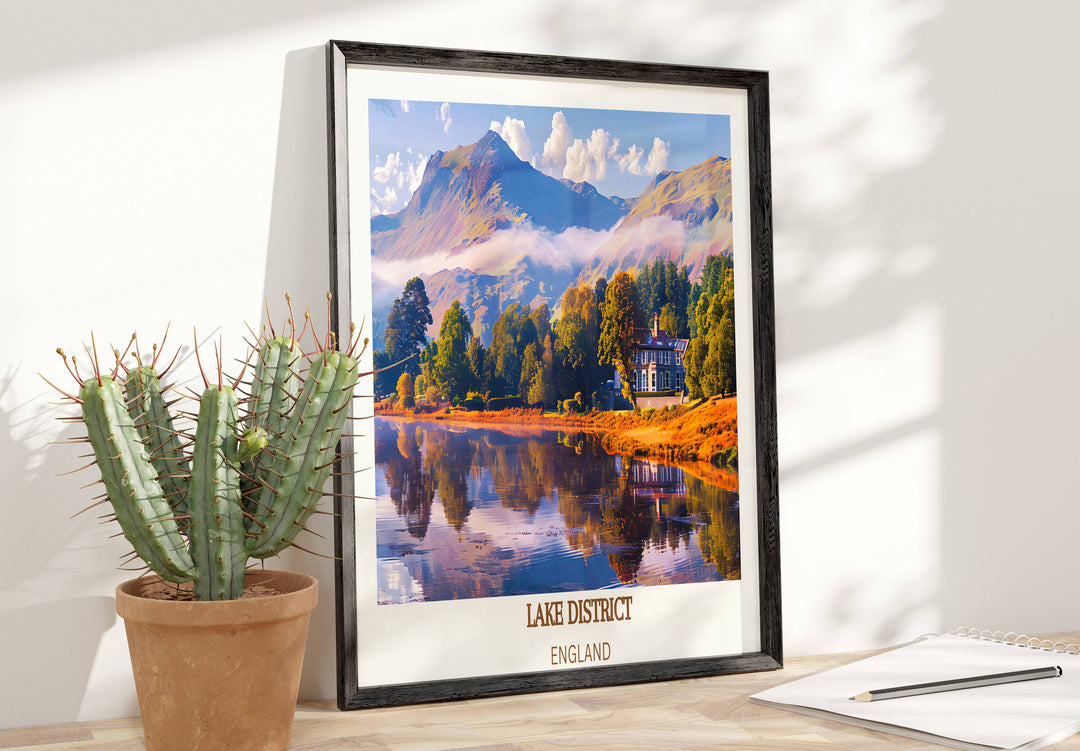 Exquisite British Poster featuring the picturesque landscapes of the Lake District, perfect for adorning your walls with English beauty