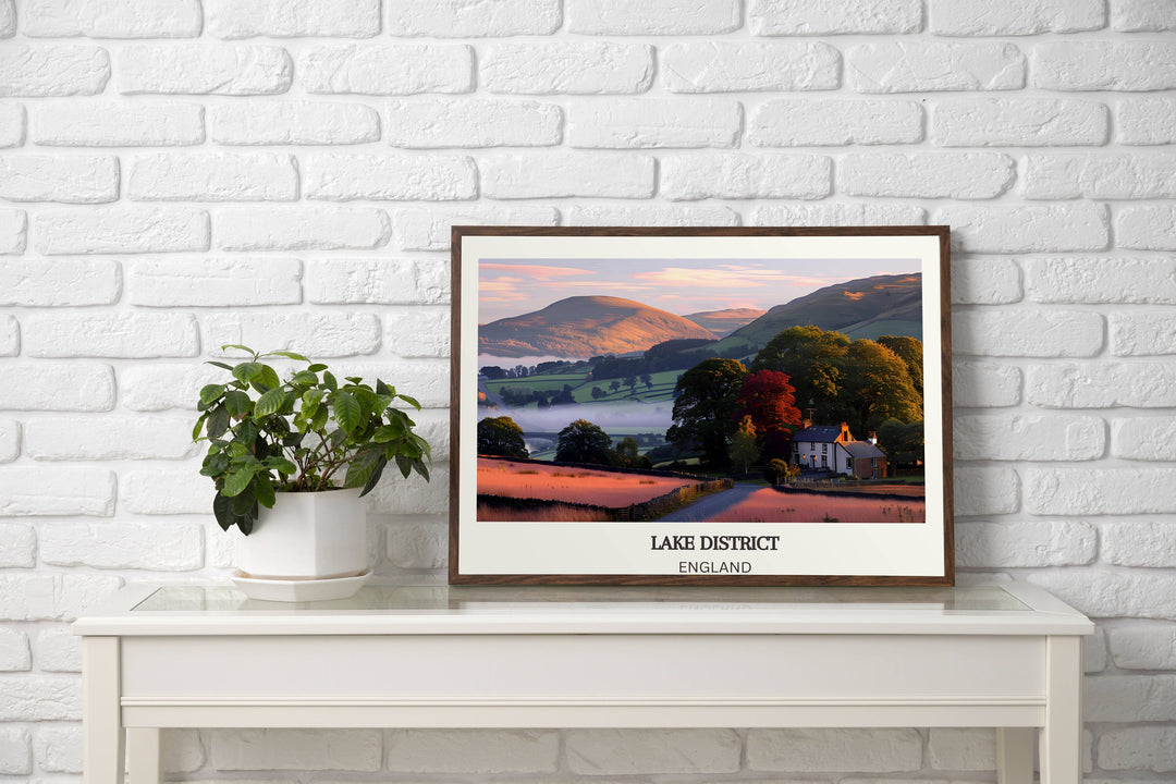 Radiant British Poster featuring the enchanting vistas of the Lake District, an elegant choice for accentuating your walls