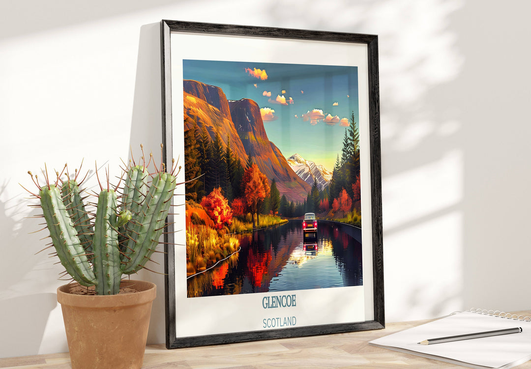 Bring the beauty of Glencoe, Scotland, into your home with this wall art, featuring vibrant colors and captivating landscapes of Glencoe