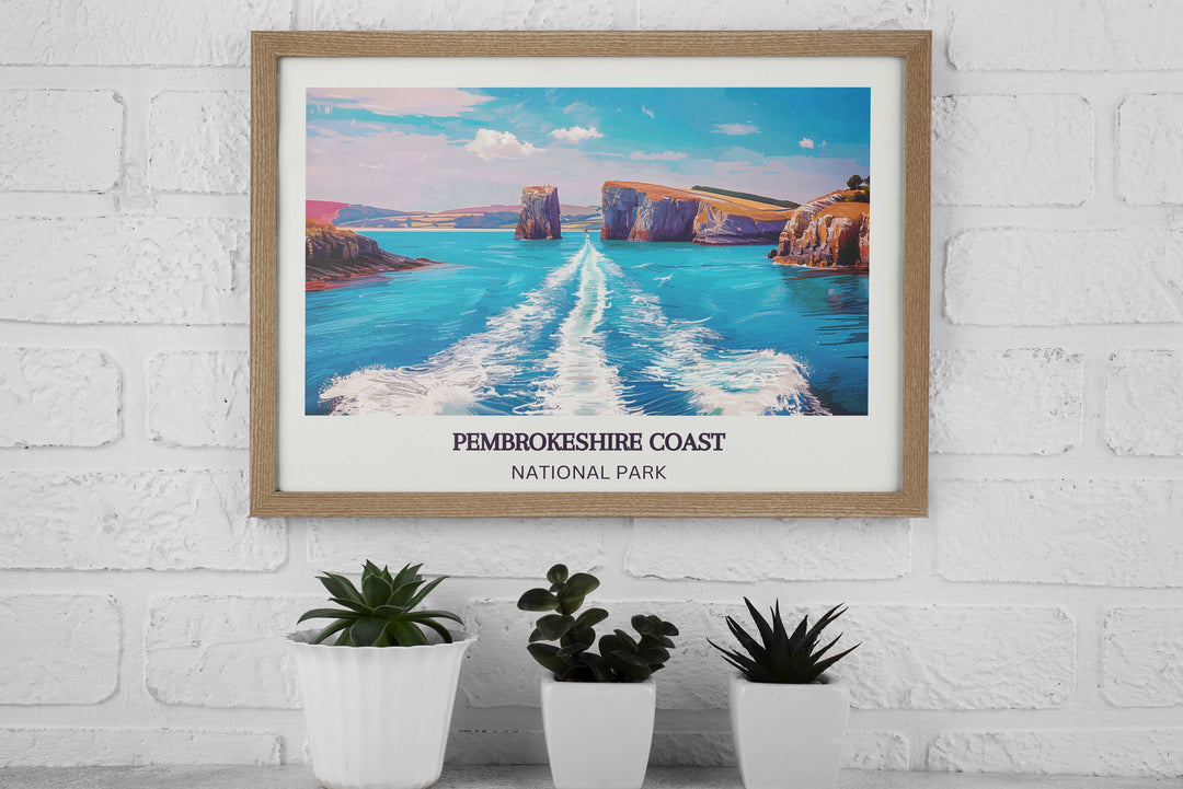 Invigorating Pembrokeshire Print: an invigorating portrayal of Pembrokeshires landscape, infusing energy and vitality into any room.