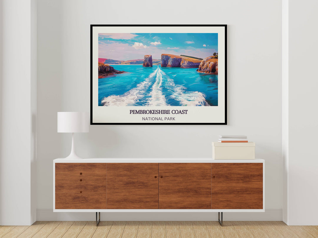 Refreshing Pembrokeshire Art: a refreshing print capturing the invigorating essence of Pembrokes natural surroundings. Ideal for rejuvenation.