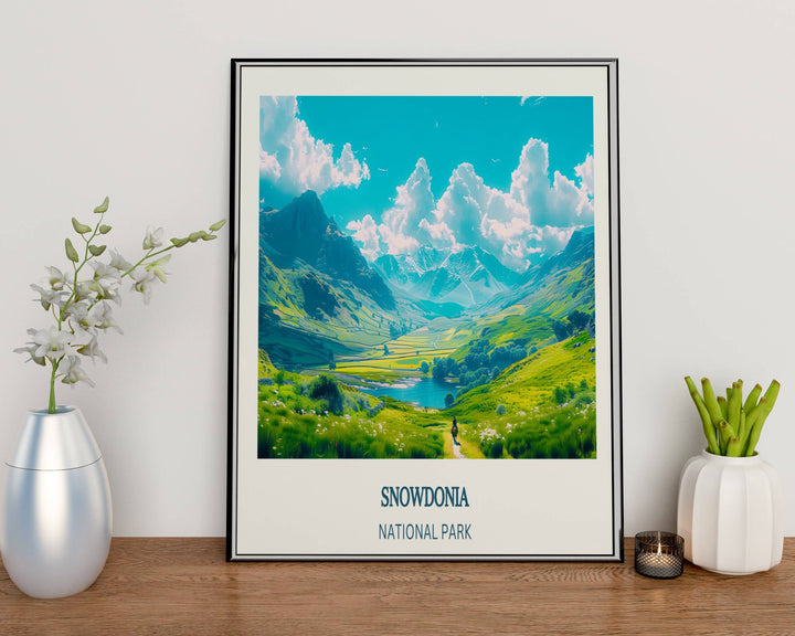 Snowdonia artwork capturing the essence of the National Parks beauty. Great for adding a touch of adventure to your living space.