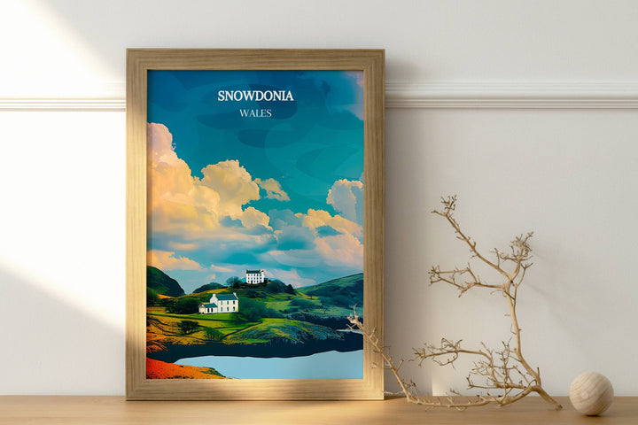 Snowdonia print, a colorful portrayal of the parks landscapes. A thoughtful gift for adventurers and outdoor lovers.