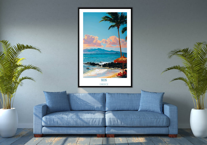 Add a touch of Greece to your home with this exquisite Kos print, a thoughtful gift for housewarmings and travel lovers.