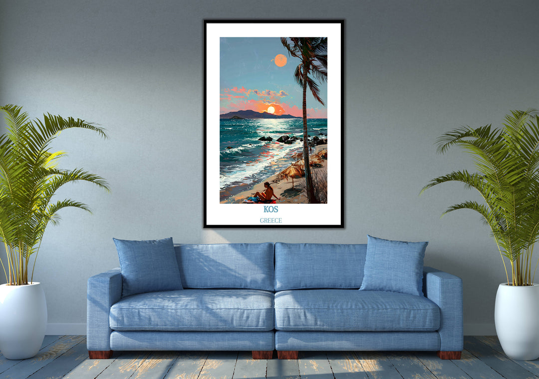 Transform your space into a Greek paradise with this enchanting Kos art piece, perfect for Greece art enthusiasts.