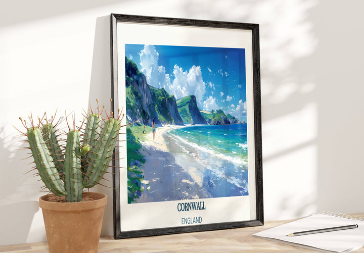 Delightful Cornwall art gift, perfect for showcasing your love for the UK.