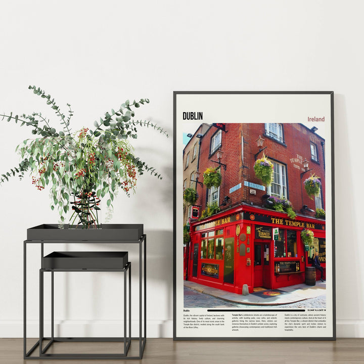 Dublin travel print featuring Temple Bar Bring the charm of Irelands capital into your home