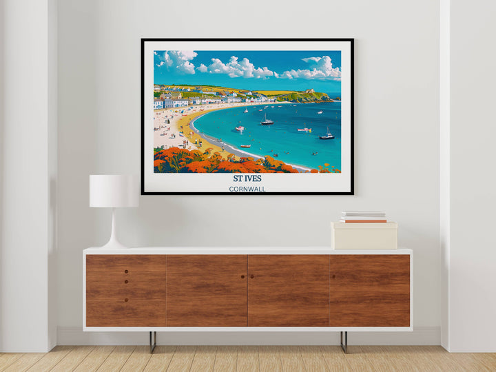 Our Glamorous St Ives Travel Print will consistently impact your living space by turning it into a cool and elegant place. Anyone who loves art or travelling would immediately become a big lover of this fantastic artwork.