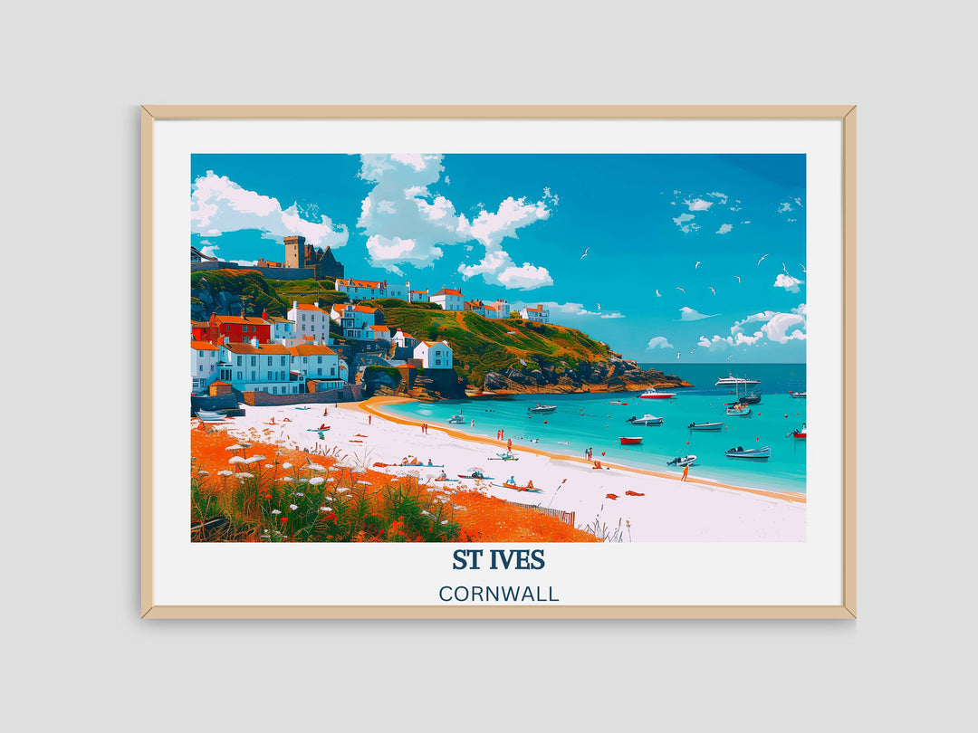 Our Glamorous St Ives Travel Print will consistently impact your living space by turning it into a cool and elegant place. Anyone who loves art or travelling would immediately become a big lover of this fantastic artwork.