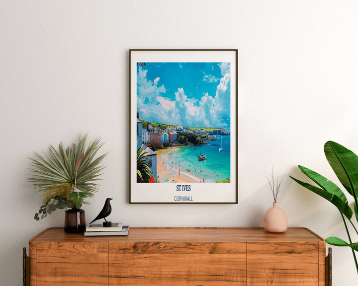 Our Glamorous St Ives Travel Print will consistently impact your living space by turning it into a cool and elegant place. Anyone who loves art or travelling would immediately become a big lover of this fantastic artwork.