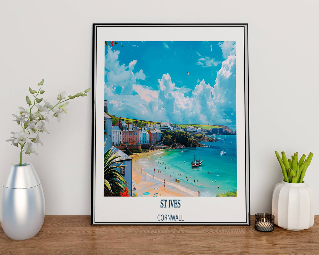 Our Glamorous St Ives Travel Print will consistently impact your living space by turning it into a cool and elegant place. Anyone who loves art or travelling would immediately become a big lover of this fantastic artwork.