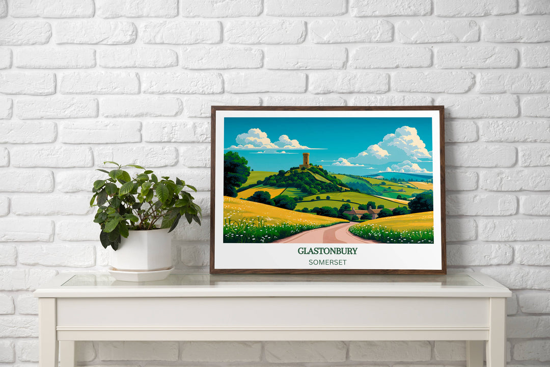 Our Glamorous Glastonbury Travel Print will consistently impact your living space by turning it into a cool and elegant place. Anyone who loves art or travelling would immediately become a big lover of this fantastic artwork.