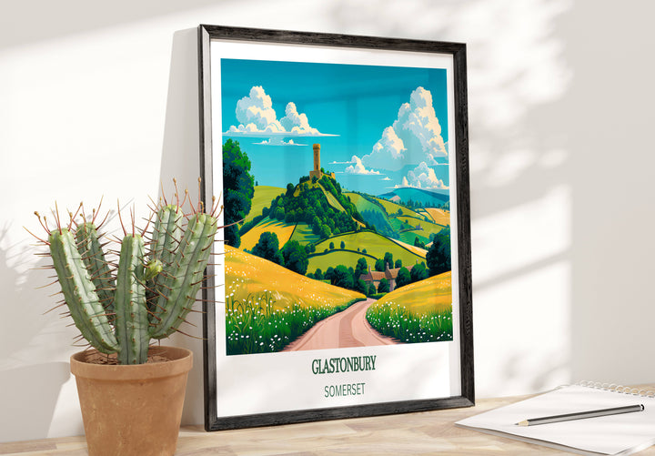 Our Glamorous Glastonbury Travel Print will consistently impact your living space by turning it into a cool and elegant place. Anyone who loves art or travelling would immediately become a big lover of this fantastic artwork.