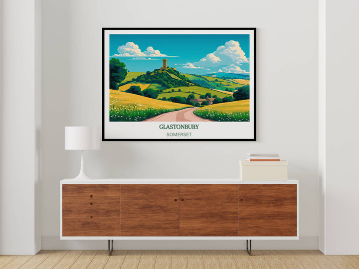 Our Glamorous Glastonbury Travel Print will consistently impact your living space by turning it into a cool and elegant place. Anyone who loves art or travelling would immediately become a big lover of this fantastic artwork.