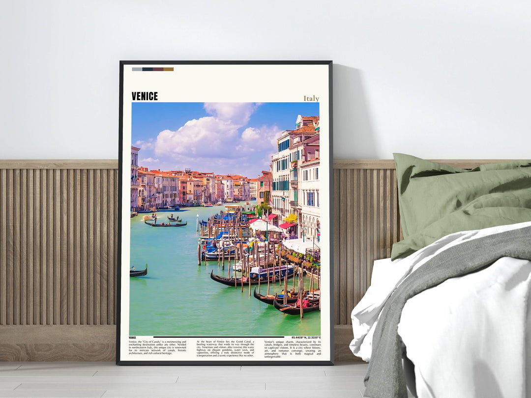 Charming Venezia travel print chic addition to your home decor. Transport yourself to the canals of Venice with this stunning photography.