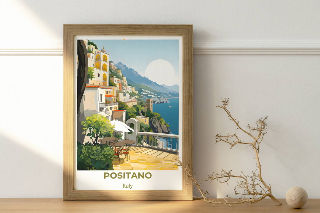 Chic Positano wall art bringing the allure of Italy to your home decor Enhance your walls with this printable art for a touch of Mediterranean flair