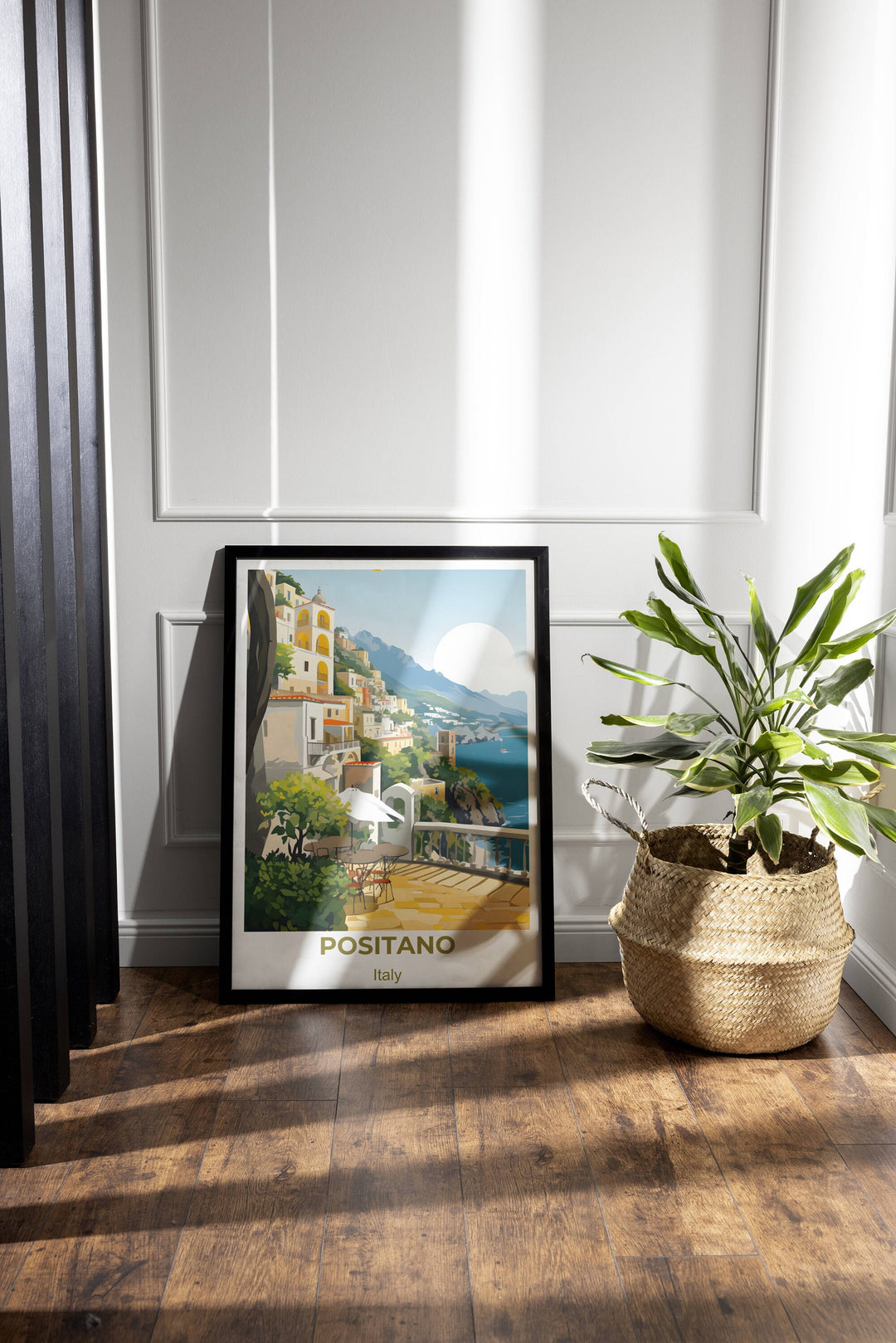 Serene Positano scene perfect for Italy lovers Add a touch of coastal charm to your decor with this Amalfi Coast print
