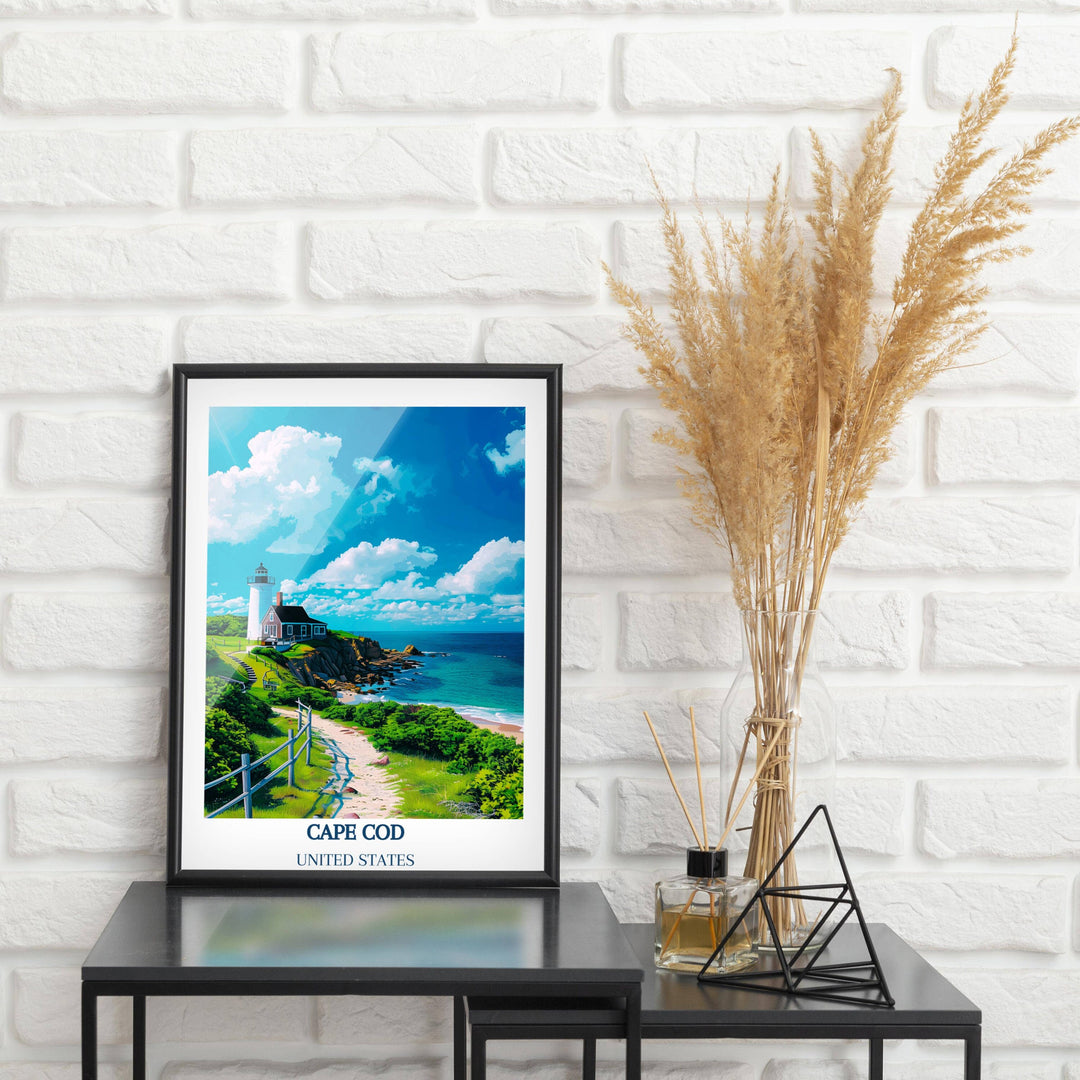 Our Glamorous Cape Cod Travel Print will consistently impact your living space by turning it into a cool and elegant place. Anyone who loves art or traveling would immediately become a big lover of this fantastic artwork.