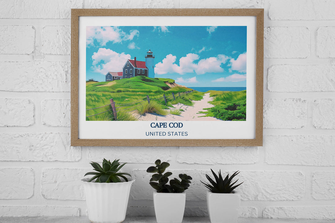 Our Glamorous Cape Cod travel print will consistently impact your living space by turning it into a cool and elegant place. Anyone who loves art or traveling would immediately become a big lover of this fantastic artwork.