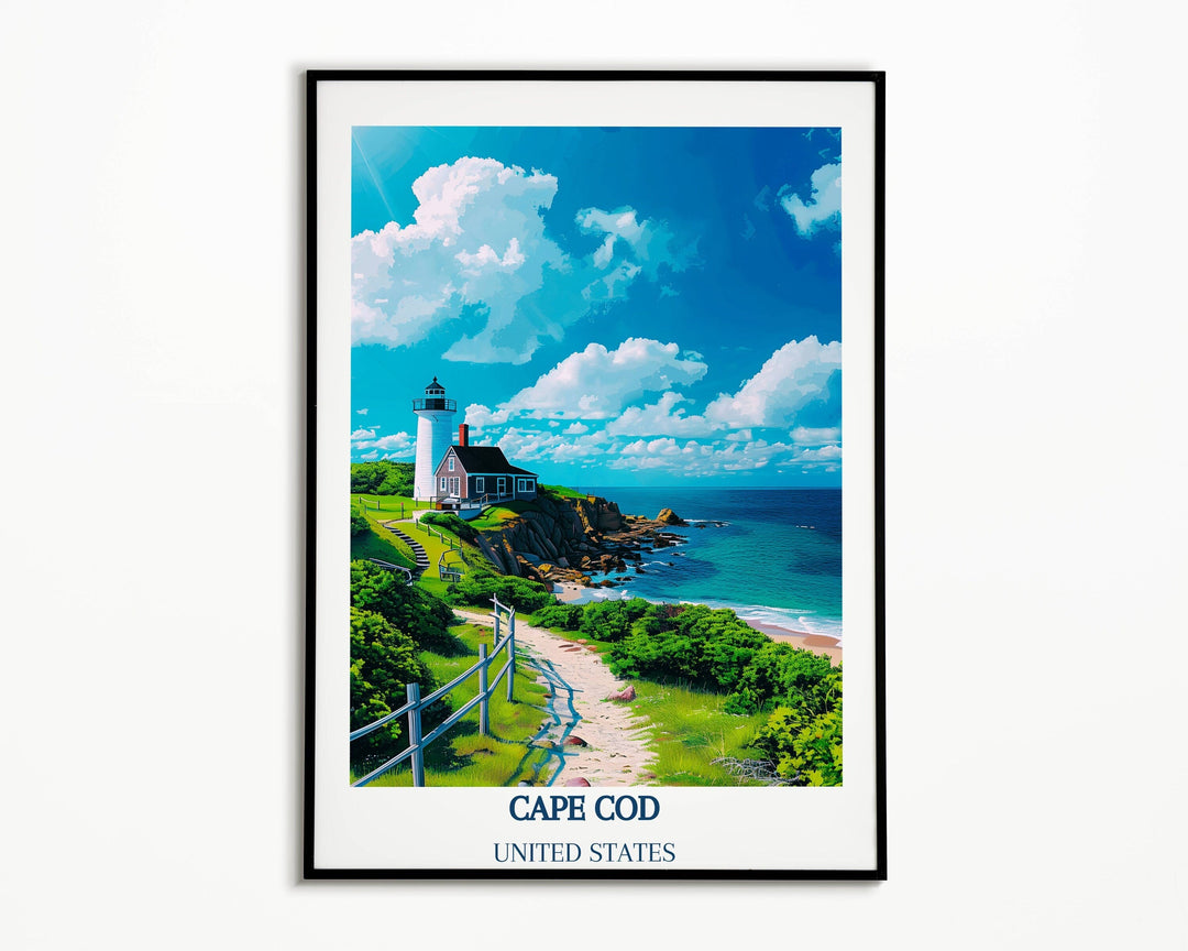 Our Glamorous Cape Cod Travel Print will consistently impact your living space by turning it into a cool and elegant place. Anyone who loves art or traveling would immediately become a big lover of this fantastic artwork.