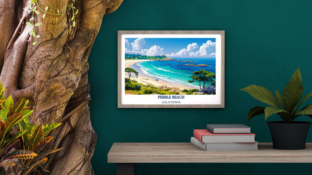 Our Glamorous Pebble Beach Travel Print will consistently impact your living space by turning it into a cool and elegant place. Anyone who loves art or travelling would immediately become a big lover of this fantastic artwork