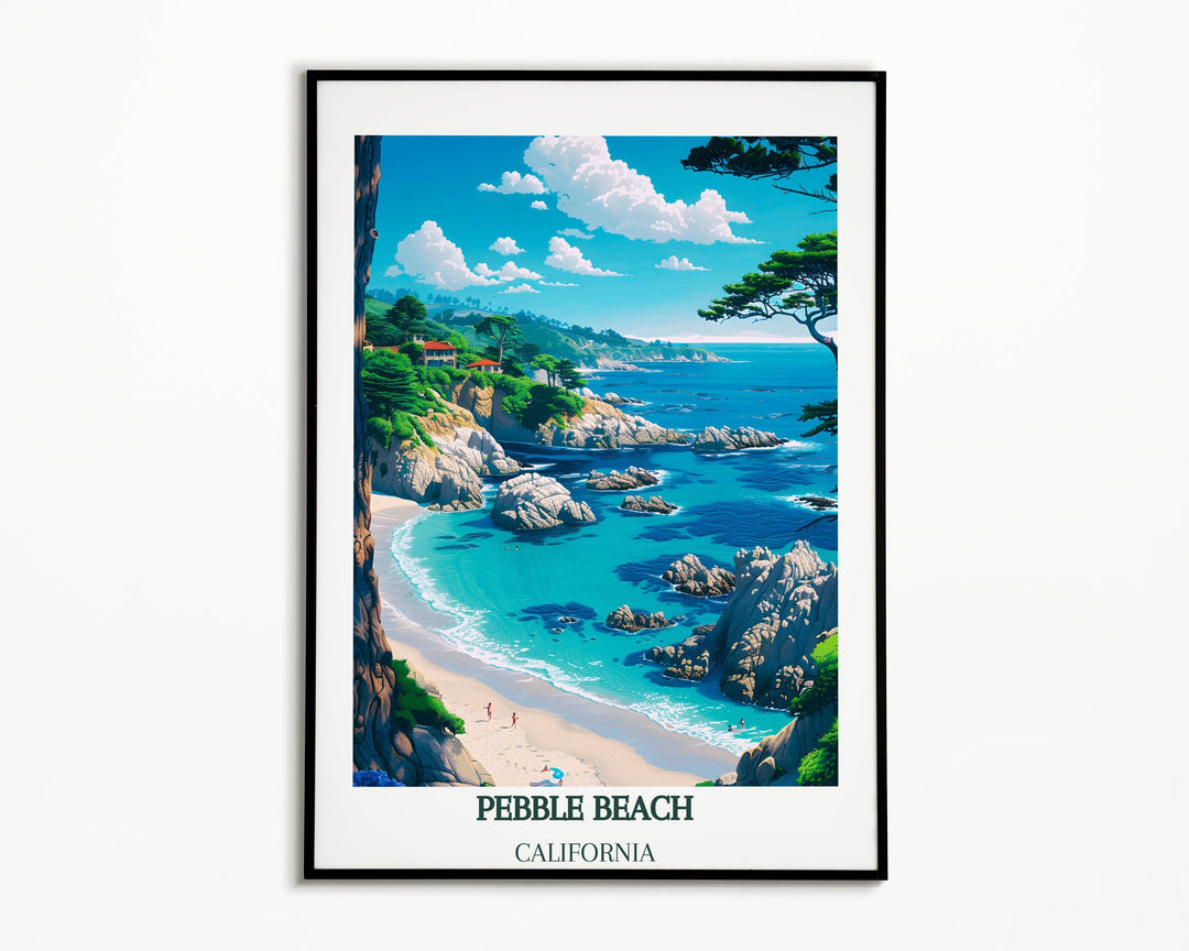 Our Glamorous Pebble Beach Travel Print will consistently impact your living space by turning it into a cool and elegant place. Anyone who loves art or travelling would immediately become a big lover of this fantastic artwork.