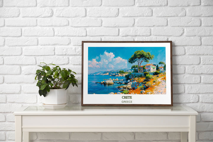 Our Glamorous Crete Travel Print will consistently impact your living space by turning it into a cool and elegant place. Anyone who loves art or travelling would immediately become a big lover of this fantastic artwork.