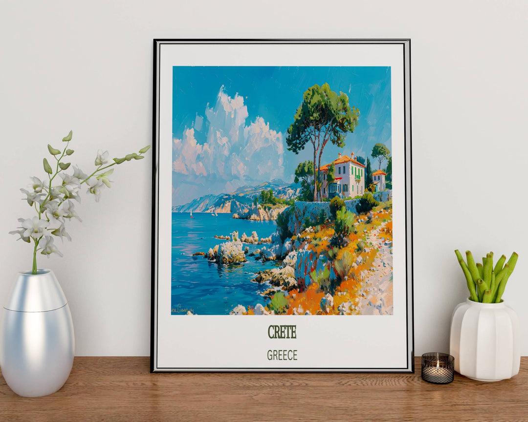 Our Glamorous Crete Travel Print will consistently impact your living space by turning it into a cool and elegant place. Anyone who loves art or travelling would immediately become a big lover of this fantastic artwork.