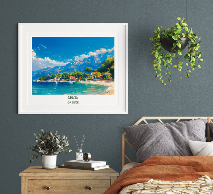 Our Glamorous Crete Travel Print will consistently impact your living space by turning it into a cool and elegant place. Anyone who loves art or travelling would immediately become a big lover of this fantastic artwork.