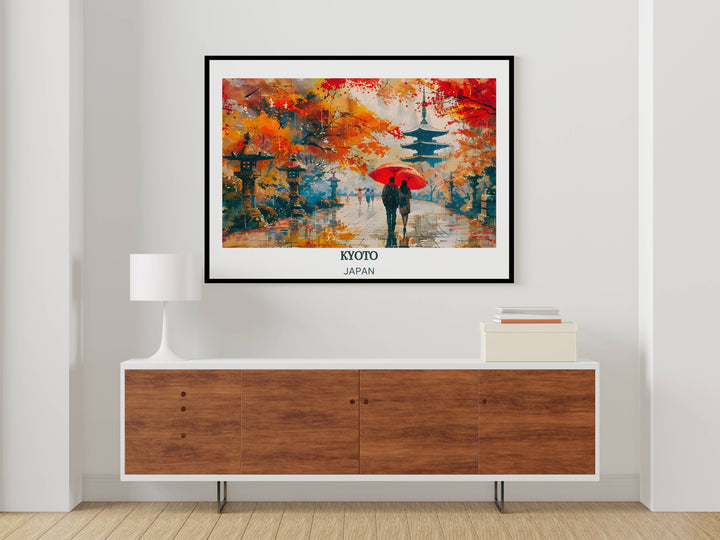 Our Glamorous Kyoto Travel Print will consistently impact your living space by turning it into a cool and elegant place. Anyone who loves art or travelling would immediately become a big lover of this fantastic artwork.