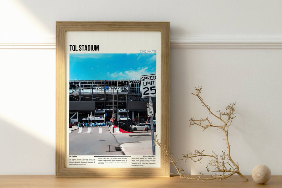Major League Soccer Art featuring FC Cincinnati. This TQL Stadium Print is a must-have for soccer enthusiasts. The modern design of this Soccer Pitch Poster makes it a stylish addition to any space, perfect for housewarming gifts or personal décor.