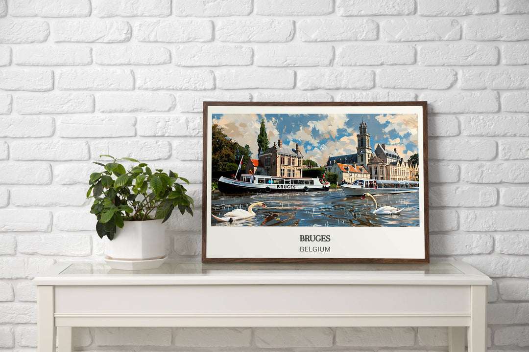 Charming Bruges Poster: Add a touch of Europe to your decor. Perfect Belgium Wall Art for travelers and adventurers
