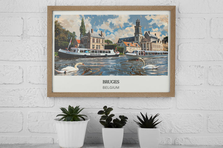 Embrace the allure of Bruges with this exquisite Bruges Print Gift. Perfect Belgium Travel Print for wanderers